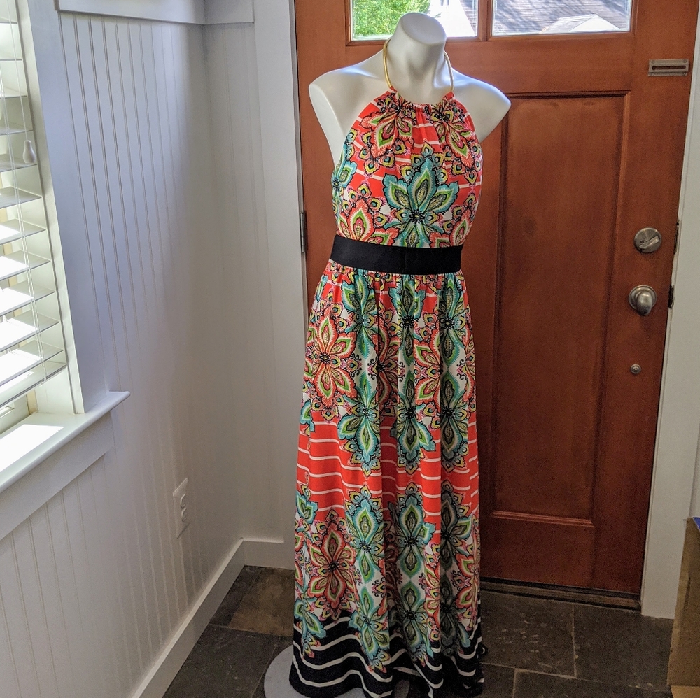 Eliza J Halter Maxi Floral dress size 10